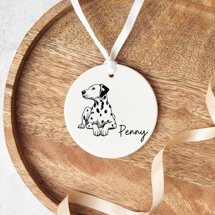 Personalised Dog Pet Ceramic Hanging Ornament  - Dalmatian Gift - Dog Lover Gift - Dalmatian Gifts - Personalised Pet Gifts - Dog Mum Gift
