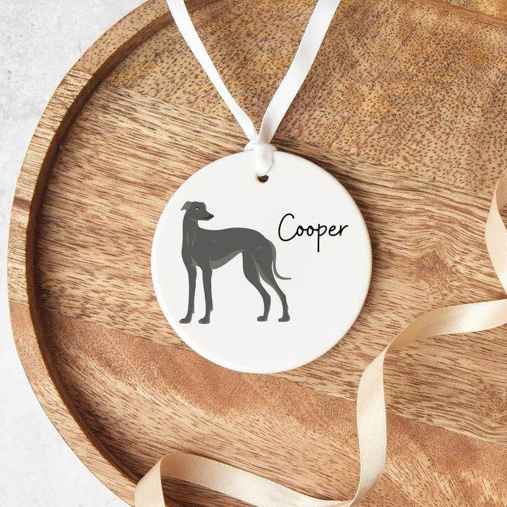 Personalised Greyhound Ornament  - Grey Greyhound - Tan Greyhound - Black Greyhound - Dog Lover Gift - Personalised Pet Gifts - Dog Mum Gift