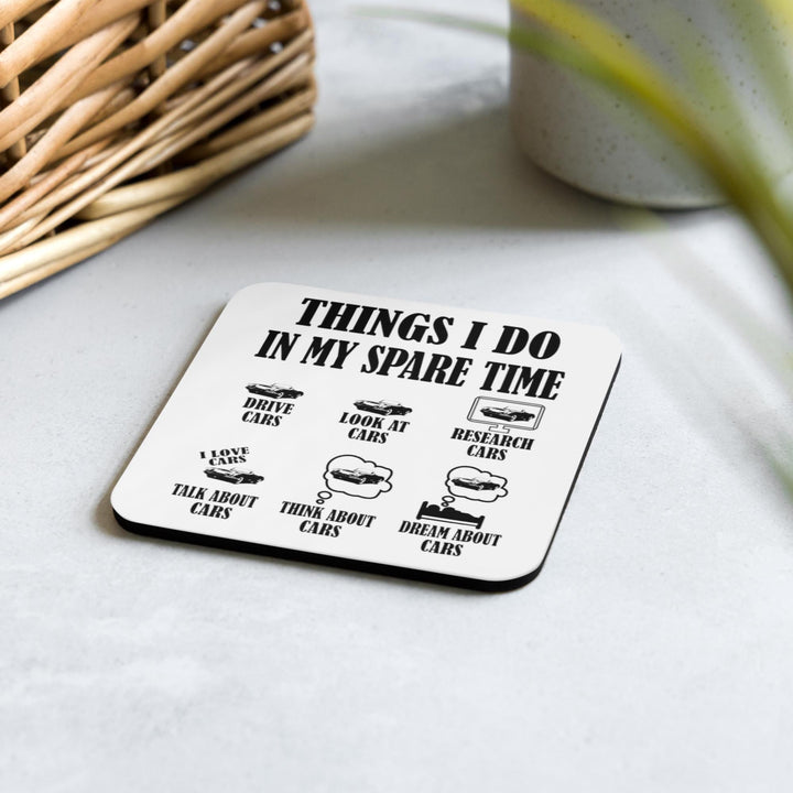 Things I Do in My Spare Time Funny Mug Car Lover Gift - Novelty coaster for husband / boyfriend - Car dad gifts - Car mechanic present -