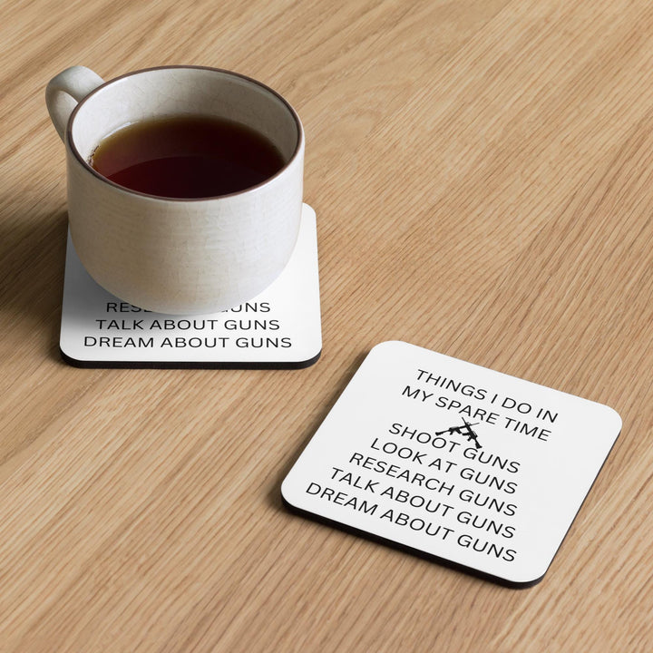 Things I Do in My Spare Time Funny Gun Lover Gift - Novelty coaster for husband / boyfriend - Gun dad gifts - Range shooter.