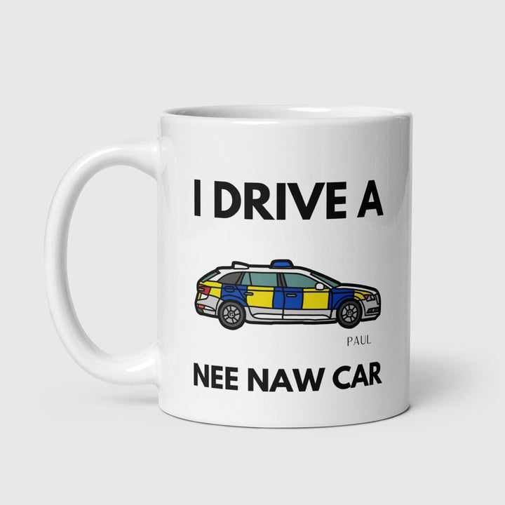 Personalised Police officer mug - Police force - I drive a nee naw car - Blue line coworker - Law enforcement - Police school academy