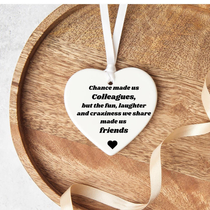 Personalised keepsake - Chance made us Workmates Colleagues Ceramic Gift Heart Keepsake - Work Colleague gifts - Work Friends -
