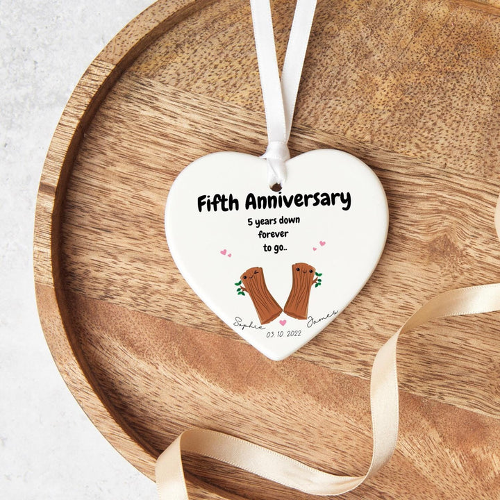 Fifth Wood Wedding Anniversary gift - Happy Wood Anniversary - Personalised five year anniversary gift - Gift for 5th anniversary -