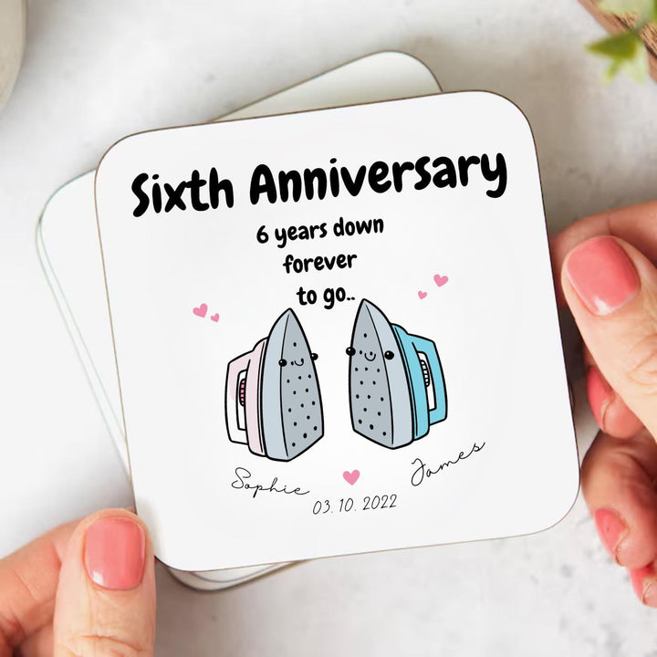 Sixth Iron Wedding Anniversary - Sixth Wedding Anniversary Gift - Happy Iron Anniversary - Personalised gift - Gift for 6th anniversary
