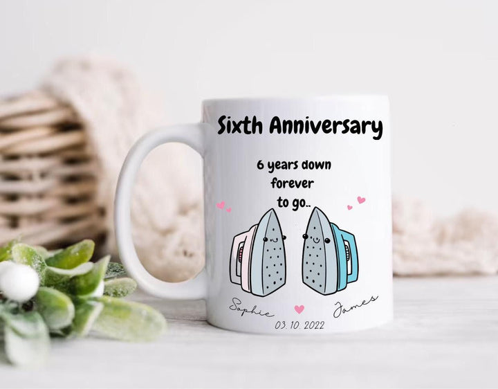 Sixth Iron Wedding Anniversary - Sixth Wedding Anniversary Gift - Happy Iron Anniversary - Personalised gift - Gift for 6th anniversary