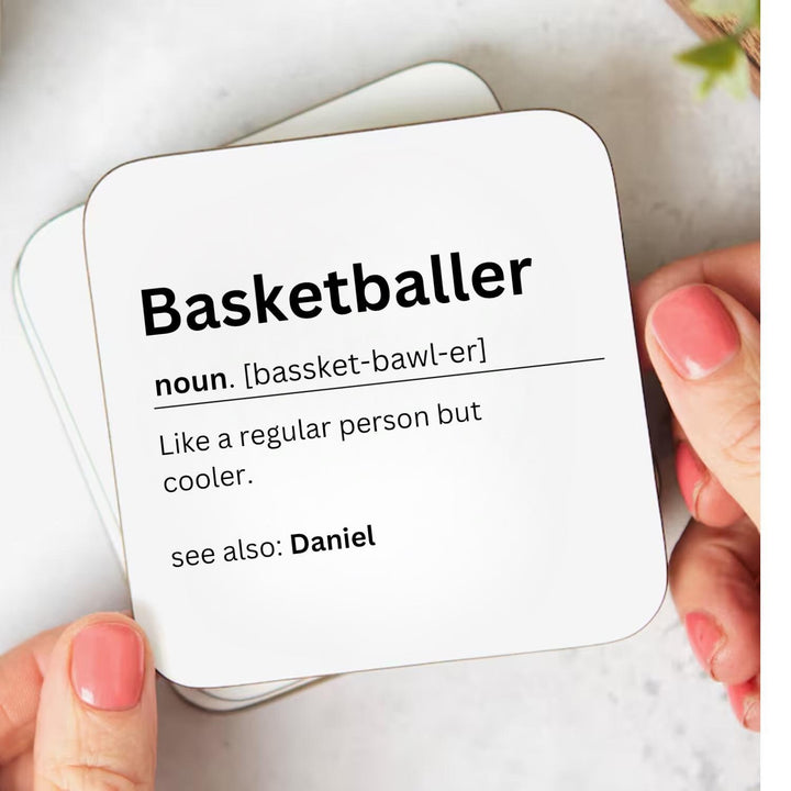 Basketballer personalised coaster - Custom name coaster - Basketballer birthday present - Jersey coaster - NFL fan coaster