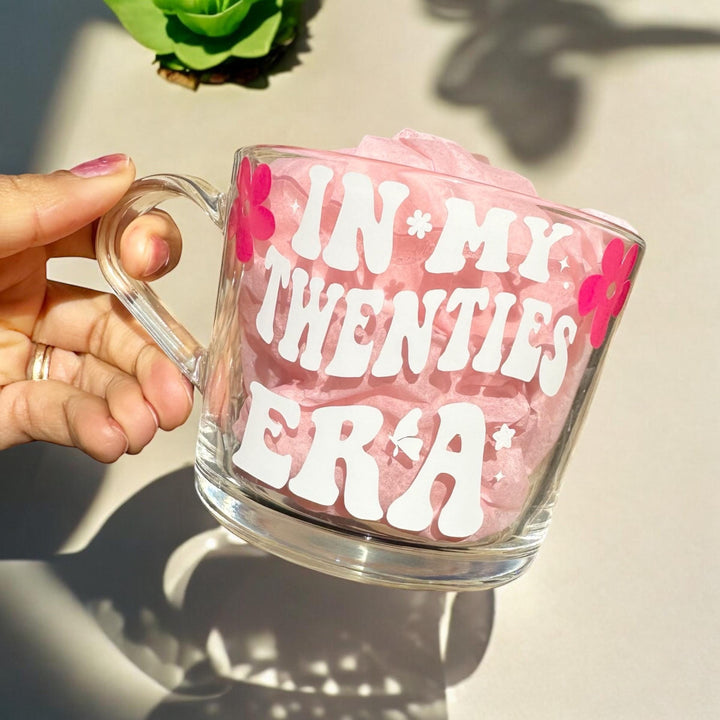 In my twenties era glass mug - 20th birthday gifts -  21st Luxury daughters birthday present -  Best friend keepsake - Happy birthday