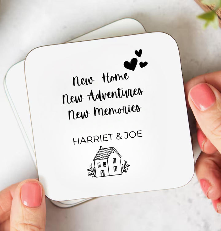 Personalised New Home Coaster - New Home Gift for Couples - Matching coaster New House - Housewarming present - Home Sweet Home