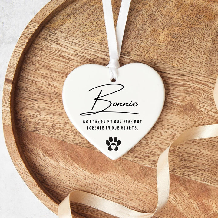 Personalised Dog Memory gift - Dog loss Heart ornament keepsake - Decoration Pet bereavement gift - Dog memorial
