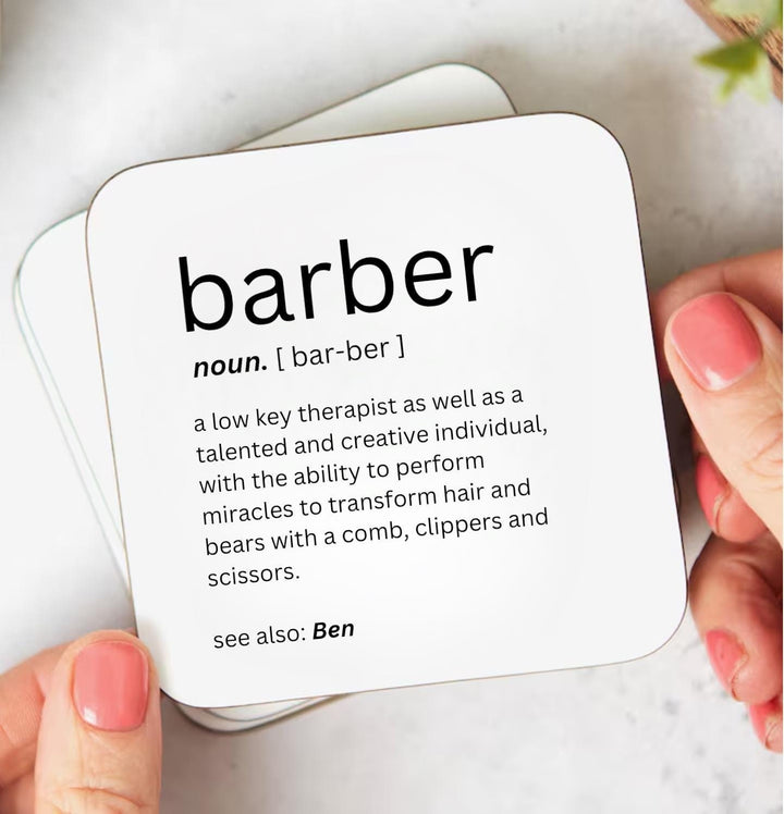 Gift for Barber - Personalised barber gift - Personal barbershop essentials - Best barber ever - Gifts for men hairstylist - Barber coaster