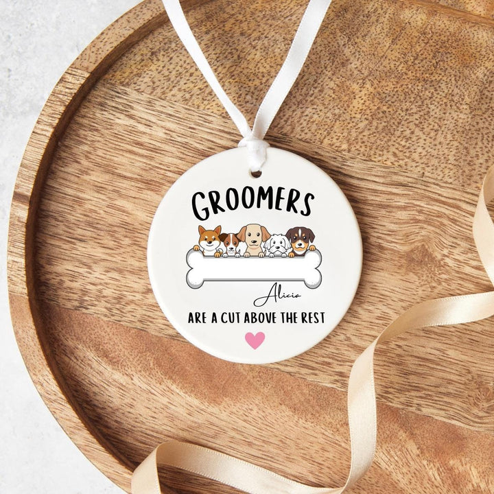 Personalised dog ornament - Dog groomer gift - Pet groomer ornament - Holiday decorations - Newly qualified dog groomer - Dog salon gift