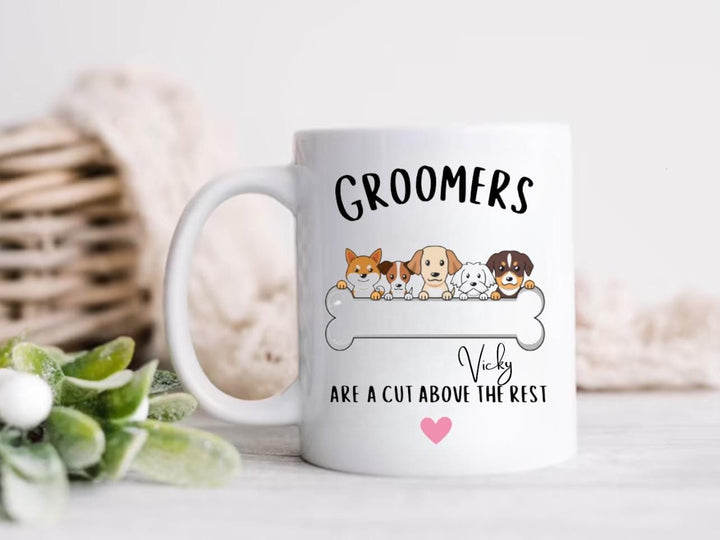 Personalised dog groomer gift - Pet groomer mug - Holiday decorations - Newly qualified dog groomer - Dog salon gift - Thank you dog groomer