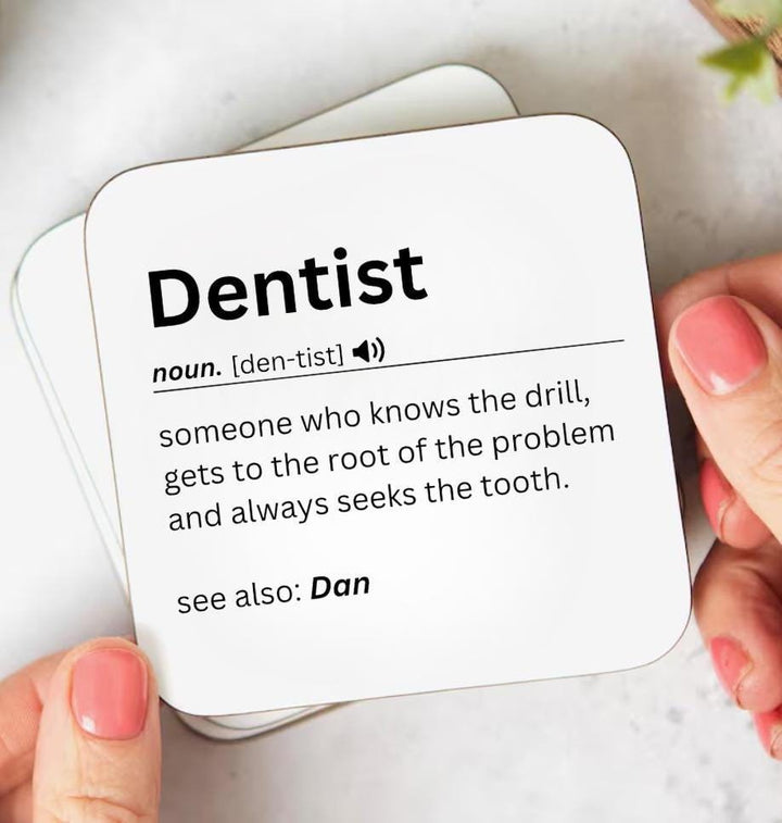 Personalised dentist coaster - Newly qualified dentist gift - Custom name coaster - Maths lover - Dentistry Colleague present
