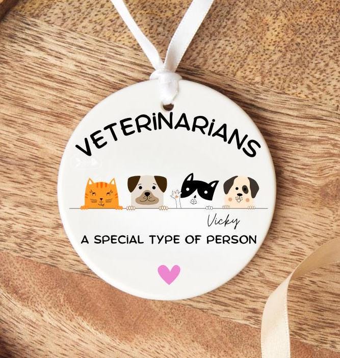 Personalised vet ornament - Veterinarian gift - Veterinarian ornament - Worlds best vet - Newly qualified vet - Vet clinic - Colleague gift