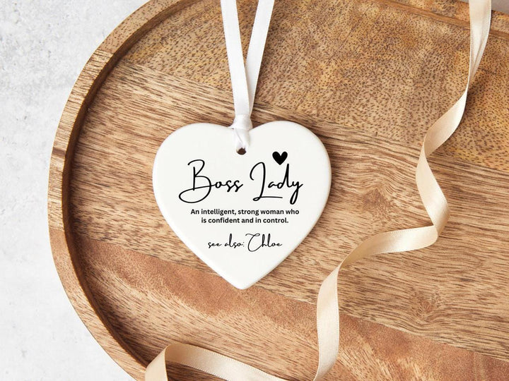 Personalised boss lady keepsake - Gifts for boss female - Boss definition - Funny gift ideas for office bestie - Promotion congratulations