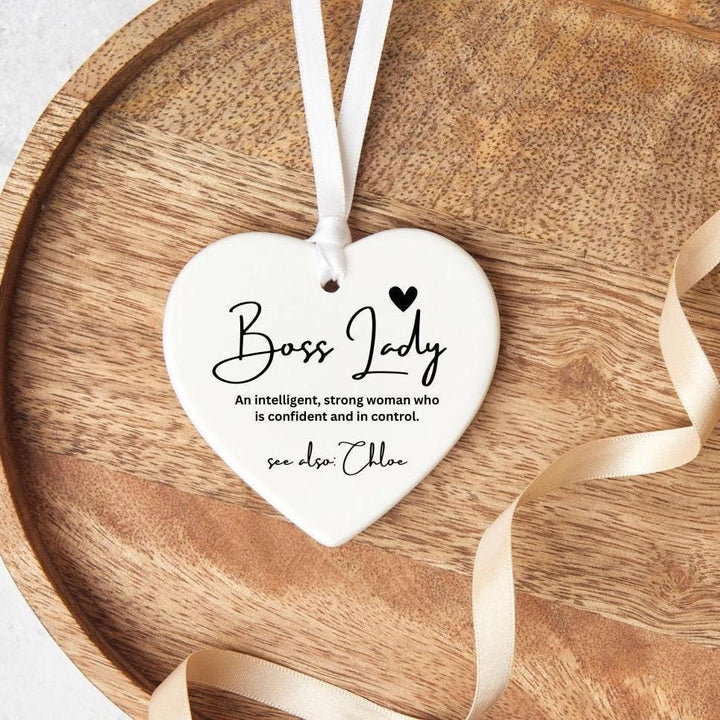 Personalised boss lady keepsake - Gifts for boss female - Boss definition - Funny gift ideas for office bestie - Promotion congratulations