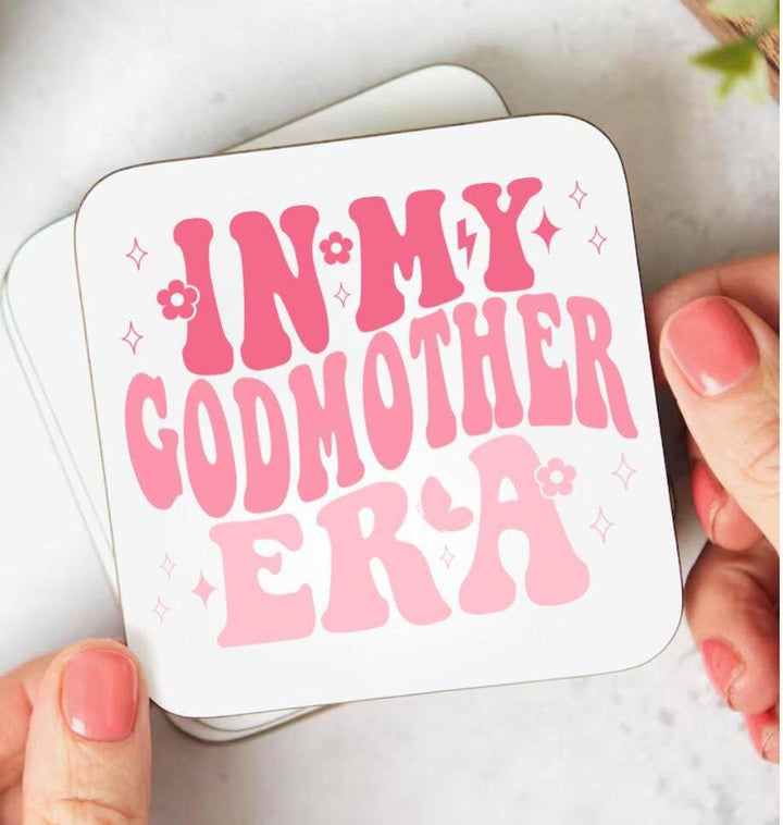 In my godmother era coaster - Cute Godmother gift - Godmother proposal mug - Auntie promotion - Baby reveal present - Pregnancy announcement