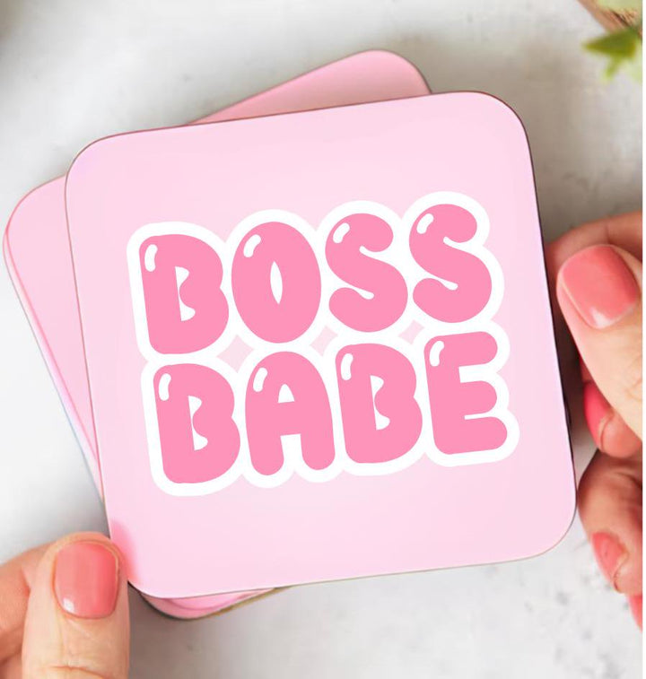 Boss babe coaster  - Gifts for boss female - Boss definition - Feminist gift - Office bestie - Promotion congratulations - New Job Promotion