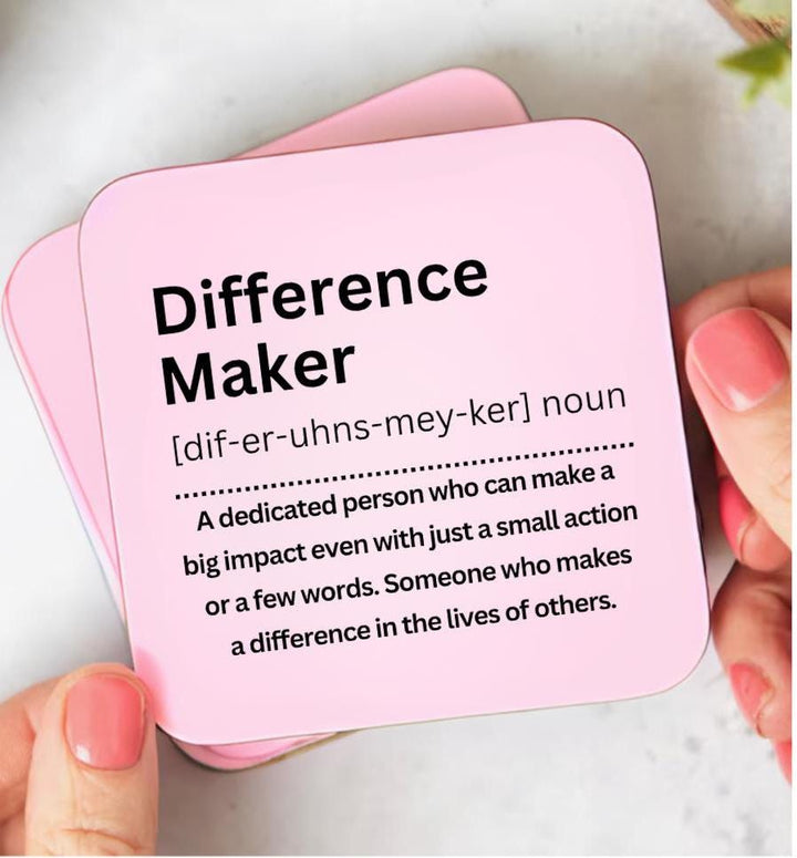 Difference Maker Coaster - Personalised Difference Maker Gift - Appreciation Gift - Leader Gift - Teacher Thank You Gift - Leaving Gift idea
