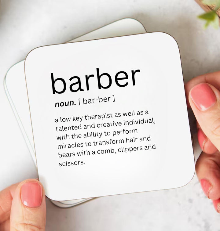 Gift for Barber - Personalised barber gift - Personal barbershop essentials - Best barber ever - Gifts for men hairstylist - Barber coaster