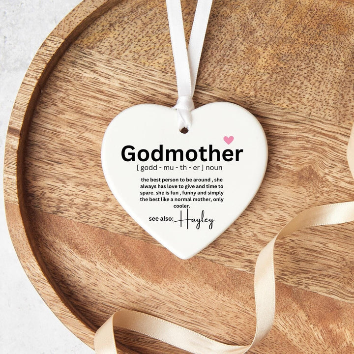 Personalised Godmother definition ornament - Godmother gift - Godmother proposal - Auntie promotion - Baby reveal - Pregnancy announcement