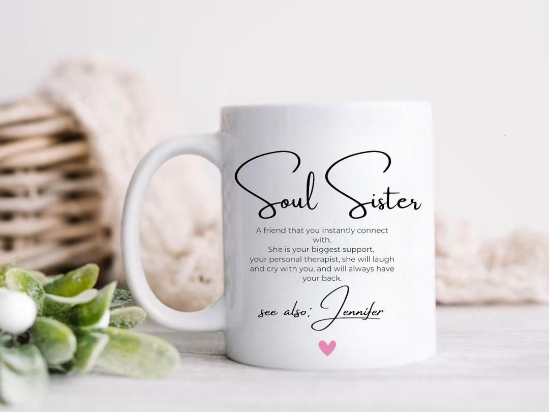 Gift for Soul Sister - Personalised Soul Sister Definition Present - Soul sister ornament keepsake - Bestfriend gift - Custom friend gift