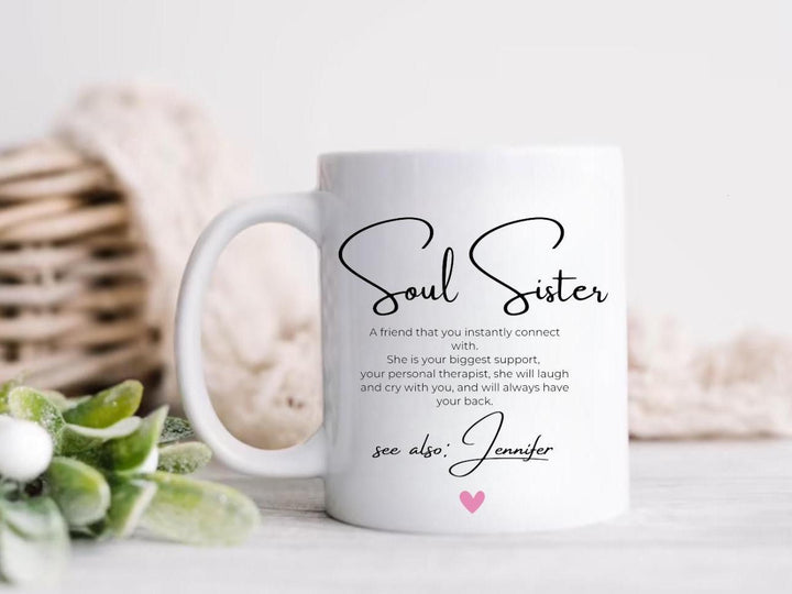 Gift for Soul Sister - Personalised Soul Sister Definition Present - Soul sister ornament keepsake - Bestfriend gift - Custom friend gift