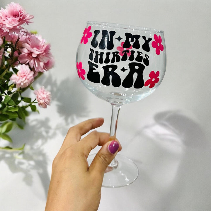 In my thirties era cocktail glass  - 30th birthday gift for her - Luxury daughters birthday present -  Best friend keepsake - Happy birthday