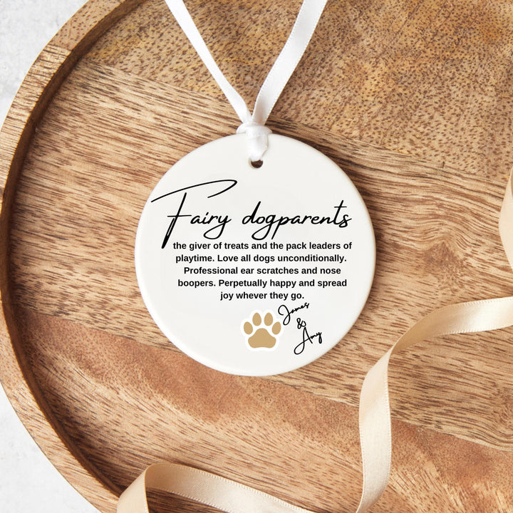 Fairy Dogparents Definition Ornament - Gift Idea for Dog Walker - Doggy Daycare Gift Idea - Dog Mum Gift - Dog lover Gift - Dog Sitter Gift