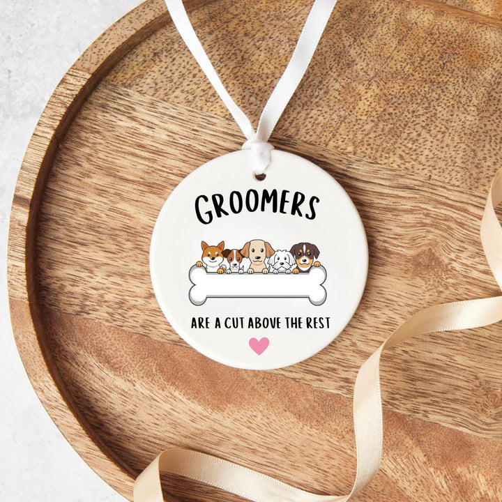 Personalised dog ornament - Dog groomer gift - Pet groomer ornament - Holiday decorations - Newly qualified dog groomer - Dog salon gift