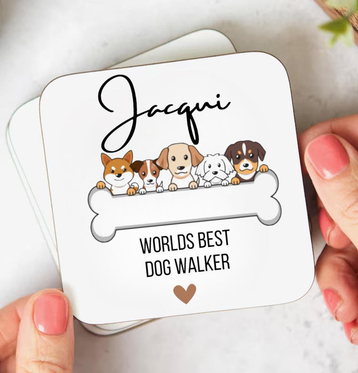 Personalised dog coaster - Dog walker gift gift - Thank you dog walker - Holiday decorations - Dog Kennels - Colleague gift -