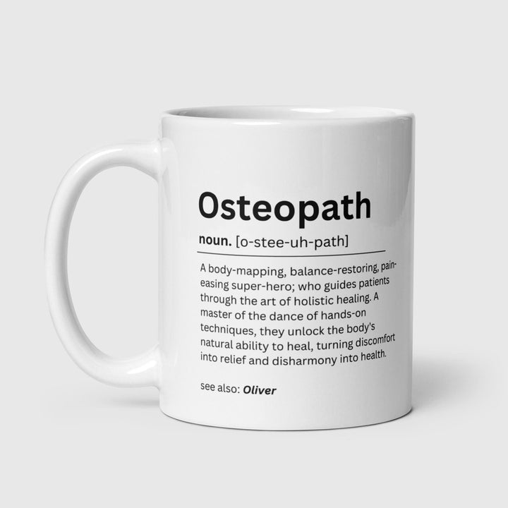 Personalised Osteopath definition mug - Medical students graduation - Fun Bone experts doctor - Gift for Osteopath colleague - PHD doctor