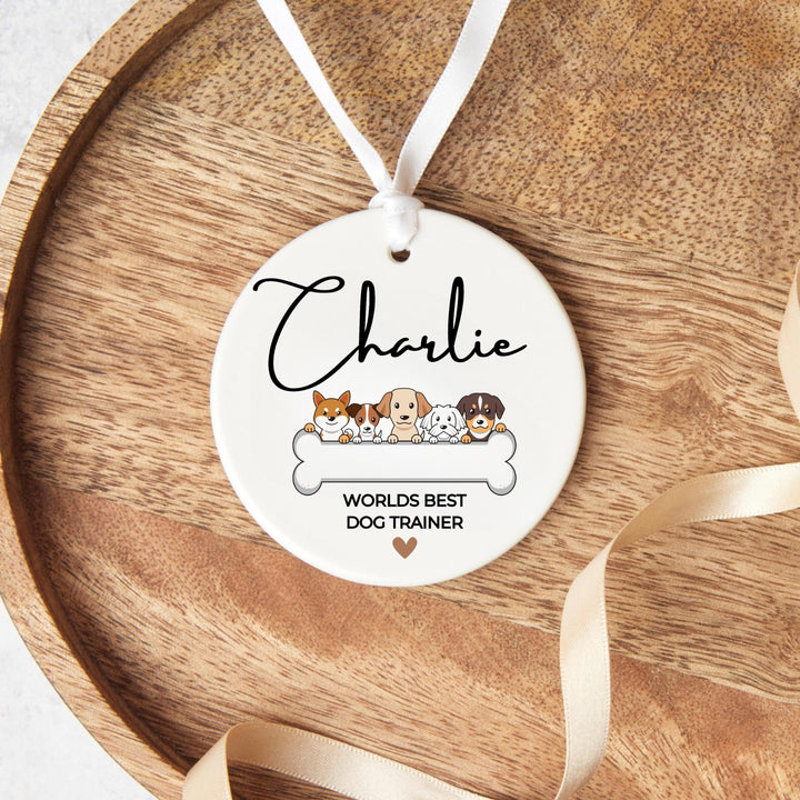Personalised dog ornament - Dog trainer gift - Dog training school  - Holiday decorations - Dog Kennels - Colleague gift -