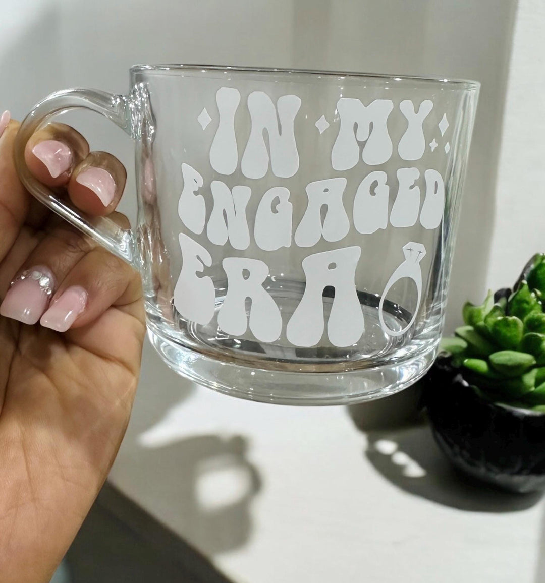 The engaged era mug - Engagement bride gift - Bridal wedding shower - Newly engaged present - Just engaged - Bride to be