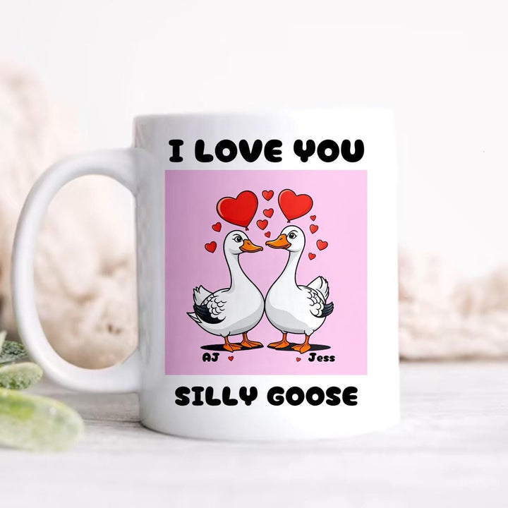 I love you Silly Goose Mug - Funny Cute Romantic Gift Mug - Cute ducks - Anniversary gift - Valentines day gifts - Couples anniversary