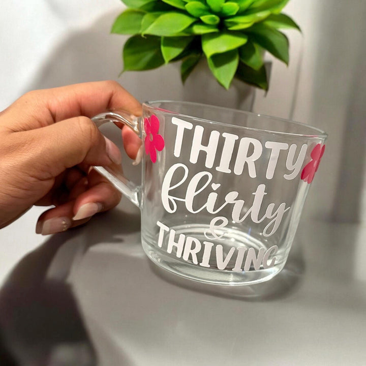 Thirty flirty and thriving - 30th birthday gifts - Luxury daughters birthday present -  Best friend keepsake - Happy birthday - thirties era