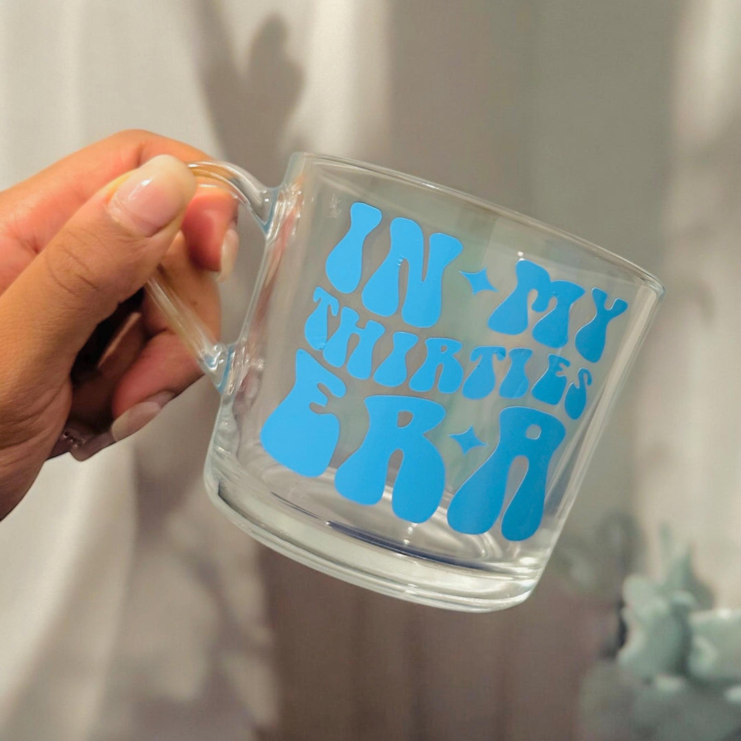 Different Colours - In my thirties era glass mug - 30th birthday gifts - Luxury daughters birthday present -  Best friend - Happy birthday