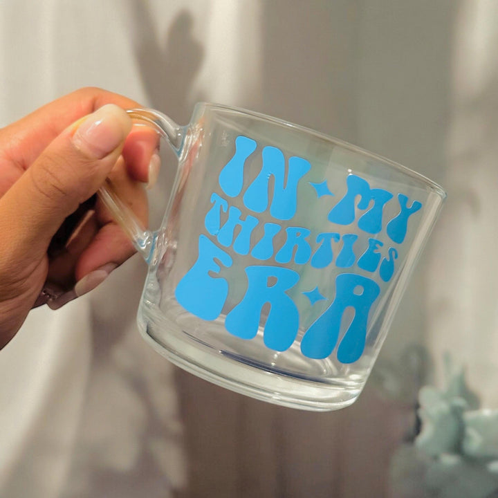 Different Colours - In my thirties era glass mug - 30th birthday gifts - Luxury daughters birthday present -  Best friend - Happy birthday
