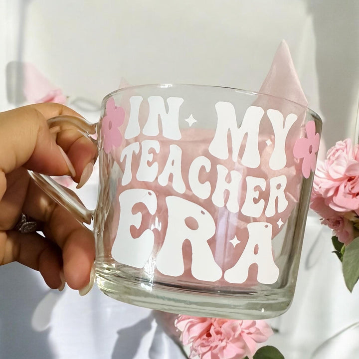 In my Teacher era glass mug - Teacher birthday gifts - Swiftie Teacher gift -  Teacher thank you - Happy birthday colleague gift