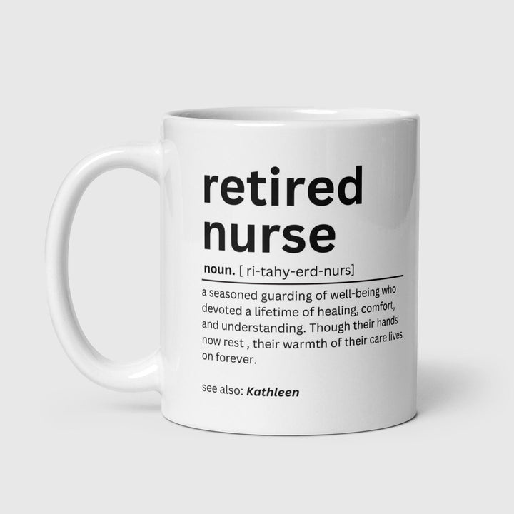 Personalised nurse retirement gift - Retired Nurse definition mug  - NHS present - NHS nurse - Mentor thank you present