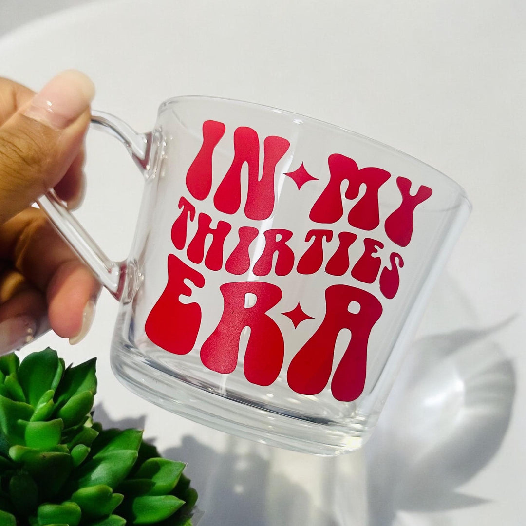 Different Colours - In my thirties era glass mug - 30th birthday gifts - Luxury daughters birthday present -  Best friend - Happy birthday