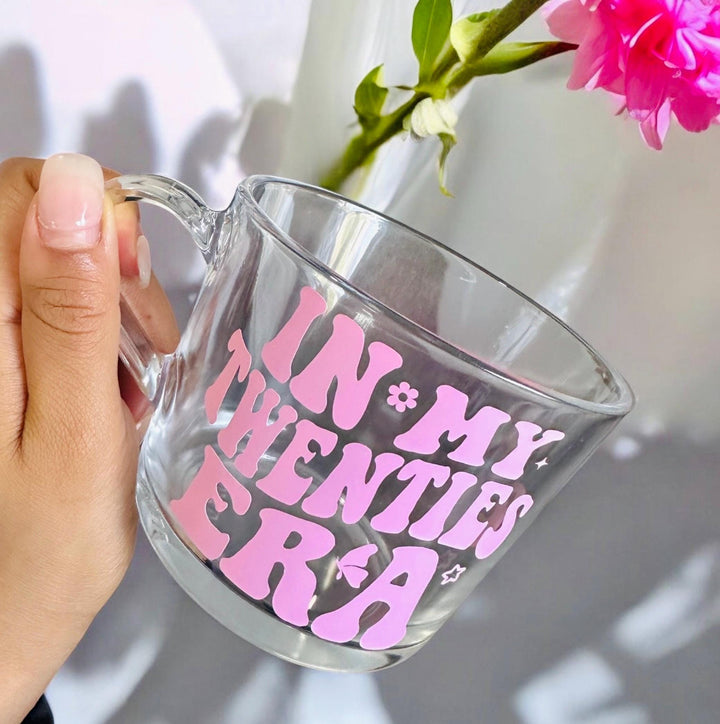 Different colours - In my twenties era glass mug - 20th birthday gifts -  21st daughters birthday present - Bestfriend gift - Happy birthday