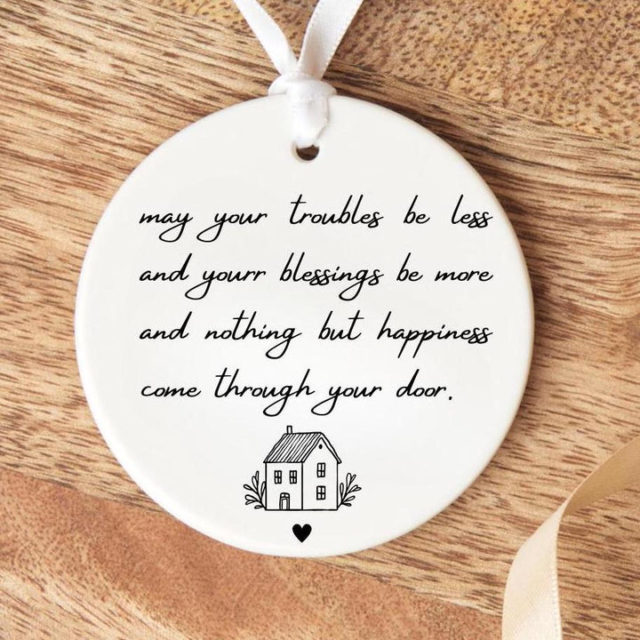 New Home Ornament Gift - New Home Gift for Couples - Ceramic  Hanging Ornament - Housewarming present - Home Sweet Home