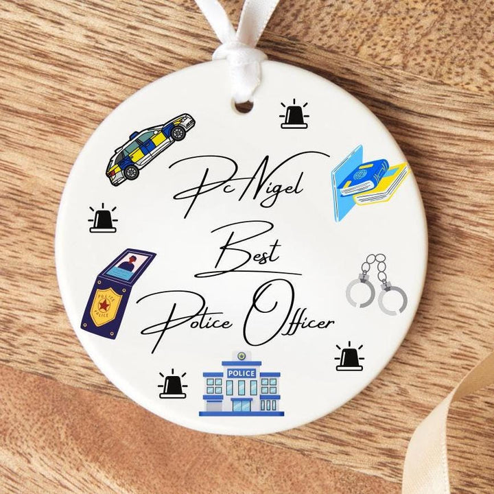 Personalised Police officer ornament - Police force -Qualified PC - Blue line coworker - Law enforcement - Police officer gift