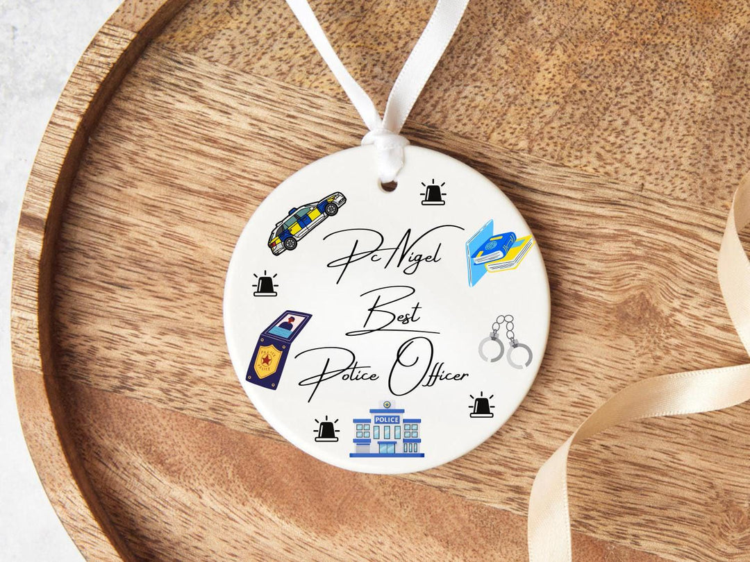 Personalised Police officer ornament - Police force -Qualified PC - Blue line coworker - Law enforcement - Police officer gift
