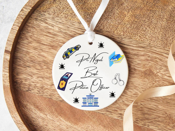 Personalised Police officer ornament - Police force -Qualified PC - Blue line coworker - Law enforcement - Police officer gift