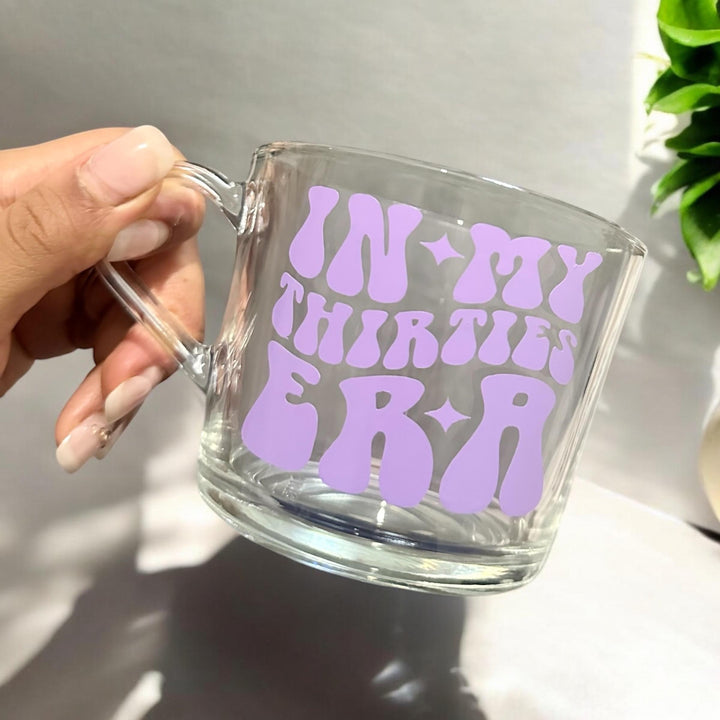 Different Colours - In my thirties era glass mug - 30th birthday gifts - Luxury daughters birthday present -  Best friend - Happy birthday