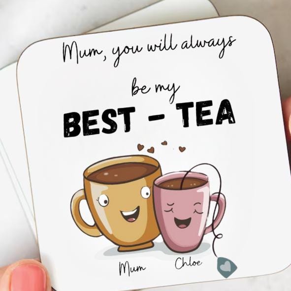 Personalised Mum Best-Tea Coaster - Funny Gift For Mother - Birthday Gift - Mothers Day - Gift for mum, bestie - custom coaster - Best Mum