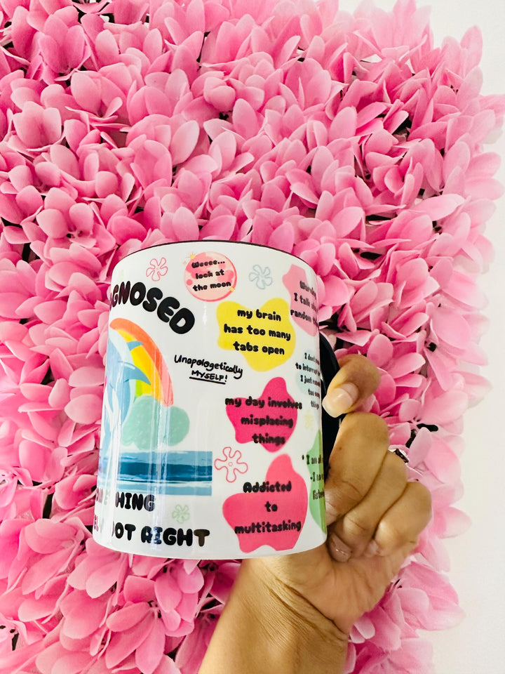 Undiagnosed but Im pretty sure - ADHD funny affirmation mug - Funny Meme Mug - ADHD meme gifts - Neurodiverse gift