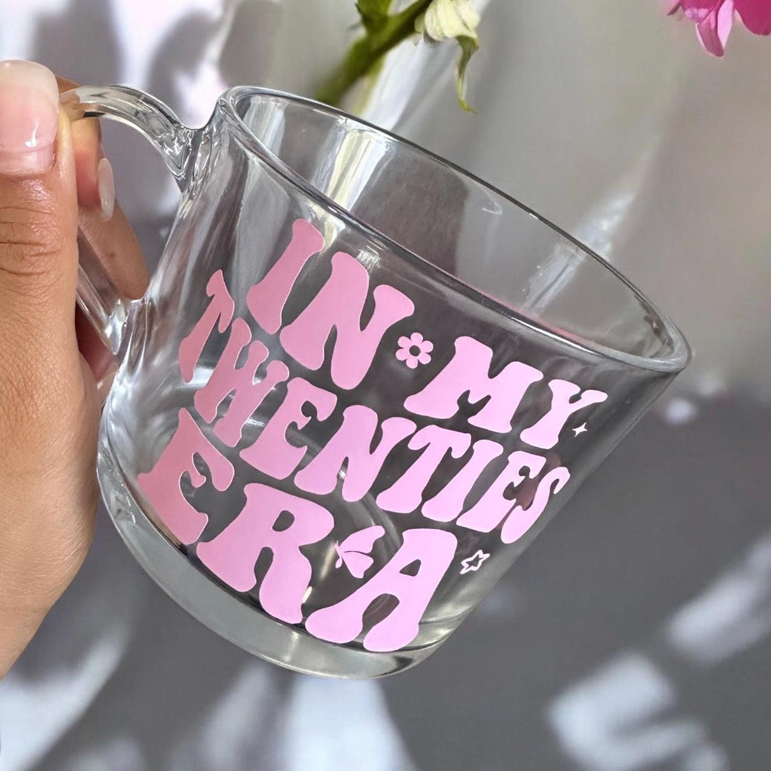 Different colours - In my twenties era glass mug - 20th birthday gifts -  21st daughters birthday present - Bestfriend gift - Happy birthday
